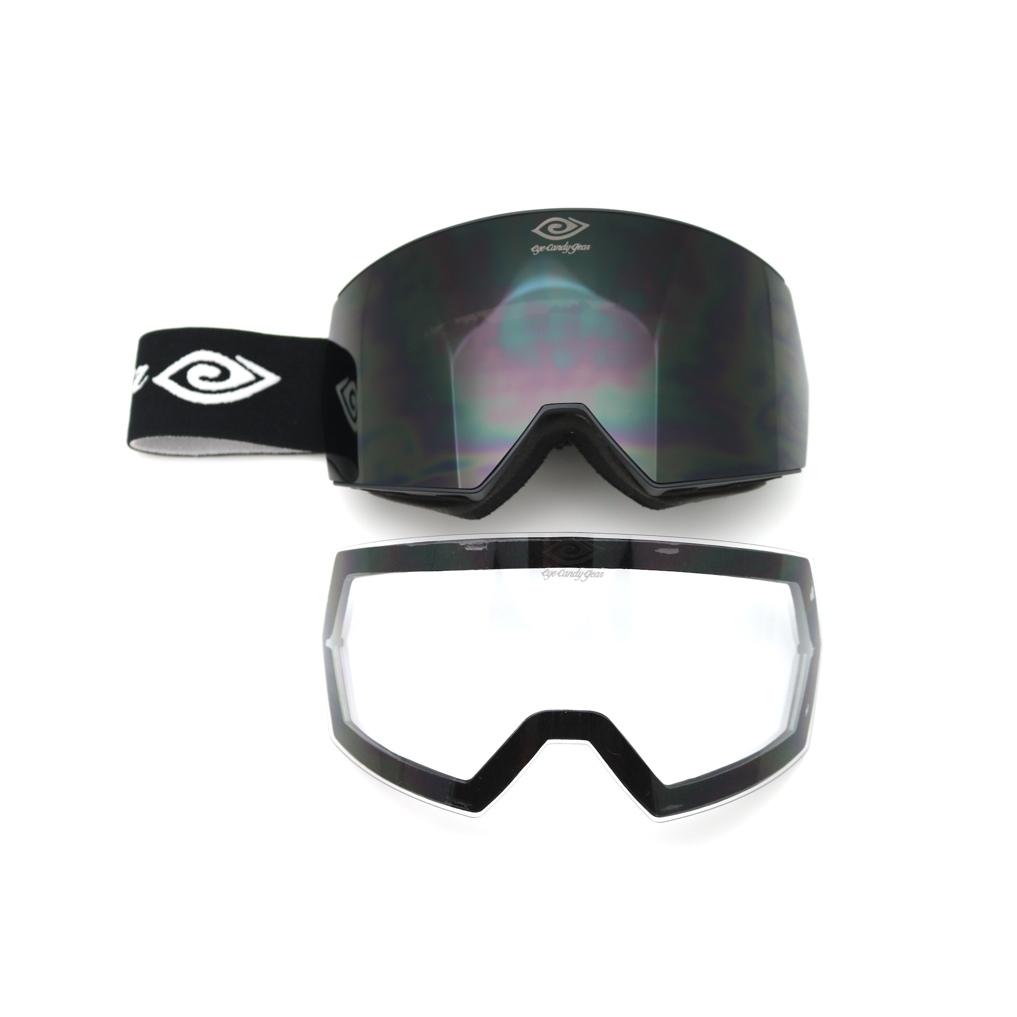 Double Black - Magnetized - Eye (Interchangeable Candy – Lenses) Gear Goggles Snow